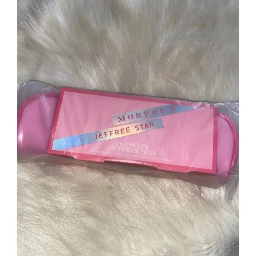 Morphe X Jeffree Star Eye Brush Set, Pink - 10 Pieces‎